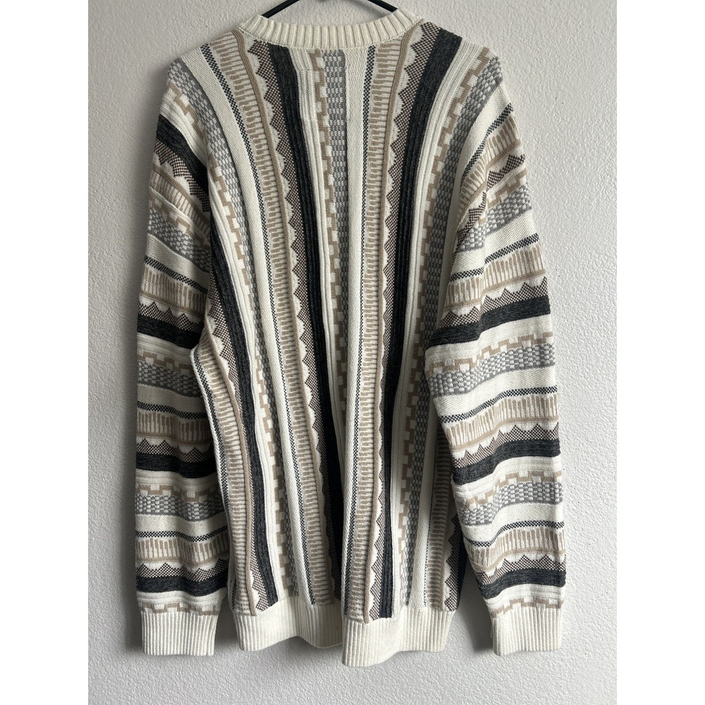Men's Large Hollister Sweater 3D Googi Style Knit Grandpa Cosby Pullover Crew - Picture 2 of 5